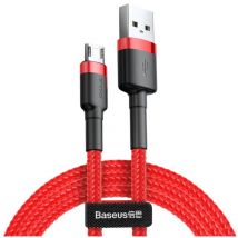 Câble flexible résistant câble microUSB USB 1,5A 2M rouge
