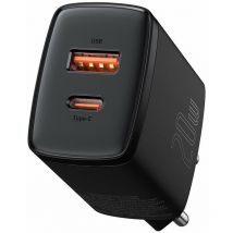 Baseus Compact Schnellladegerät usb / usb Type c 20W 3A Power Delivery Quick Charge 3.0 schwarz