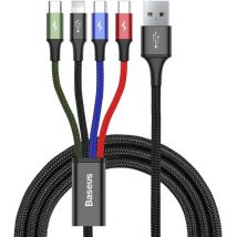 Baseus Kabel usb Kabel 4in1 iPhone / 2x usb Typ c / Micro usb Kabel mit Nylon geflochtenes 3.5A 1.2m schwarz (CA1T4-B01)