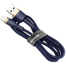 Basetech - Câble nylon résistant câble usb Iphone Lightning QC3.0 1.5A 2M bleu