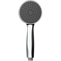 Wenko - Duschkopf Basic Grau ø 10 cm, ø 10 cm, Silber glänzend, Kunststoff (abs) chrom - silber glänzend