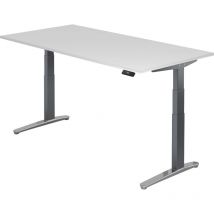 Bümö Sitz- & Stehschreibtisch "serie-xbhm" Elektrisch Höhenverstellbar Mit Memoryfunktion, Tischplatte 200 X 100 Cm In Weiß, Gestell In Graphit / 