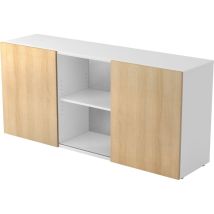 Bümö Sideboard Mit Schwebetüren In Weiß/eiche