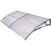 Haustürvordach 97 x 295 cm Hohlkammerplatte Aluabschlussleiste grau Haustürdach Pultvordach