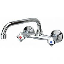 Sea-horse - Classic Kitchen Tap Chrome Wall Mounted Swivel c Type Spout