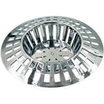 Basin Sink Basket Strainer Grid Cover Chrome Plastic 60mm