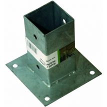 Lasa - Basis auf dem Boden in verzinkter Stahl für imprägnierte Pole misst 7,3 x 7,3 cm