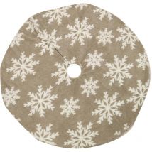 Vacchetti - Basisbezug aus beigefarbenem Schneeflockenbaum-Stoff cm ø107h1