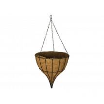 Basket 36 cm Hanging Gothic Cone Steel Black Garden Pride