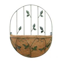 Planter 34 cm Basket With Trellis Leaf Wall Mounted Garden Pride