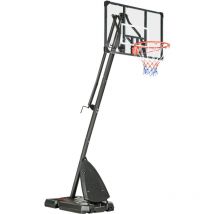 Sportnow - Basketballkorb Outdoor Basketballständer mit Rollen 107x70cm Rückwand, Mobiler Basketballkorb mit Ständer, verstellbare Korbhöhe 236-293