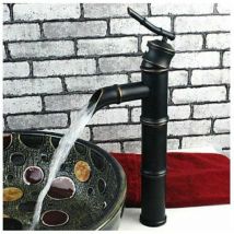 Bassin de robinet en bambou noir à trois sections tout en cuivre robinet de bassin traditionnel antiqueConvient pour la salle de bain