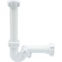 Bassin Long Bidet Siphon Vidange Plastique Blanc Ensemble P-trap Salle Bain