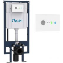 Bastidor Eco Automático Nashi Con Descarga Automática De Agua, A Media Descarga (3l) O Descarga Completa (6l), Luz Led Y Botón De Descarga Manual