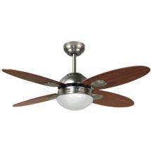 Bastilipo - ventilatore soffitto con telecomando E27, 60 w, Grigio Satinato, 105 x 41 cm, metallo