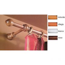 Bastone tenda legno ciliegio mm.23 lunghezza cm.160 con 2 supporti da cm.15 a strappo Salone