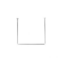 Bastone per tenda doccia 3 lati in acciaio inox Acciaio Inox 80x80x80 cm Spire