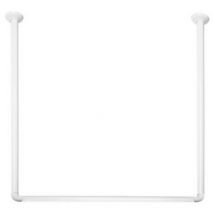 Bastone per tenda doccia doccia 3 lati in alluminio bianco Bianco 80x80x80 cm Spire