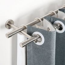 Bastone per tende doppia diametro 20mm,100-400cm opzionale, con set di raccordi in acciaio inossidabile - 140cm