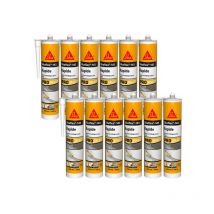 Batch of 12 Sika Sika flex 143 Quick Adhesives - White - 290ml