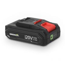 Greencut - Batterie au lithium 2.0Ah, pour les outils de jardinage et bricolage équipés du système 20V BTD2020L