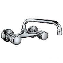 ECO bateria fregadero 7009 cai 30 , Bateria de fregadero 7009 CAI30Caño altoExcentricas 12,5 a 17,5cmAcero cromado.