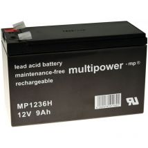 Multipower - Batería plomo MP1236H para sai apc Back-UPS BK350-GR 9Ah 12V (Reemplaza también 7,2Ah/7Ah)