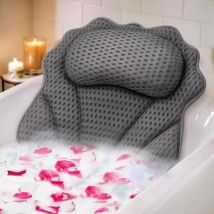 Jalleria - Bath Pillow Ergonomic luxury bath pillow with head, neck, shoulder and back support, 4D bath pillow with 6 strong suction cups, suitable