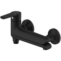 Sea-horse - Bath Shower Fold-Out Mixer Tap Black Swivel Spout Wall Mount