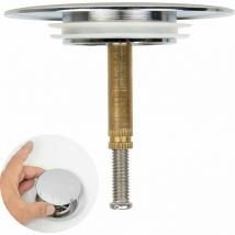 Almi - Bath Stopper, ø 70 mm, with Double Seal, Height Adjustable, Universal Bath Stopper, Sink Valve, Hardened Brass with Chrome Finish, Rust Proof