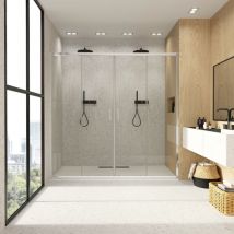Bathme - LONDON-2 Mampara Ducha 2 Fijo+2 Corredera Cromo Transparente - Medida: 169-173 cm - Medida: 169-173 cm - ref: BF22P170