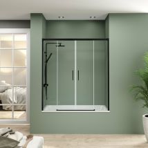 Bathme - nixon Mampara Frontal Bañera 2Fijos+2Correderas Negro - Medida: 154-159 cms - Medida: 154-159 cms - ref: YA22160100