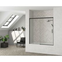Bathme - nixon Mampara Frontal Bañera Fijo+Corredera Negro - Medida: 134-139 cms - Medida: 134-139 cms - ref: YA21140100