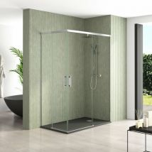 Bathme - nixon Mampara Ducha Rectangular 2Fijos+2Correderas Cromo - Medida: 80x130 cms - Medida: 80x130 cms - ref: YA15080000+YA14130000