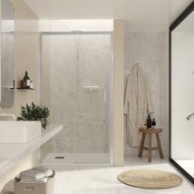 Bathme - NOEL-1 Mampara Ducha 1 Fijo+1 Corredera Cromo Transparente - Medida: 129-133 cm - Medida: 129-133 cm - ref: BF11P130