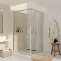 Bathme - NOEL-4 Mampara Ducha Angular Corredera Cromo Transparente - Medida: 83-85x98-100 cm - Medida: 83-85x98-100 cm - ref: BVF1R085X100
