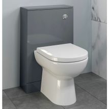 Bathroom 500 x 215mm Back To Wall btw Toilet Cistern Unit Only Grey Gloss Modern