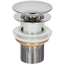 Bathroom Basin Drain Plug Slotted 1 1/4 Inch Chrome Flat Mushroom Head