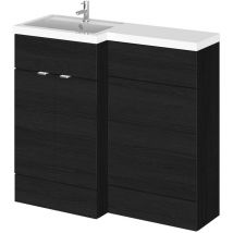 Hudson Reed Fusion Charcoal Black 1000mm Full Depth Combination Vanity & Toilet Unit with Left Hand Basin - CBI626