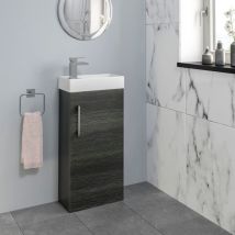 Aurora - 400mm Charcoal Grey Bathroom Vanity Unit with Basin Sink Storage with No Tap
