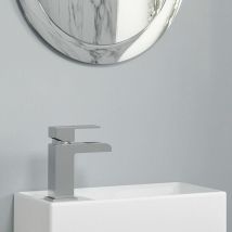 Affine - Bathroom Basin White Single Tap Hole Sink Only Square Edge Unit Not Included