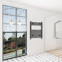 Sky Bathroom - 800x600mm(HxW)Matte Black Straight Central Heating Towel Rail Heating Towel Radiators