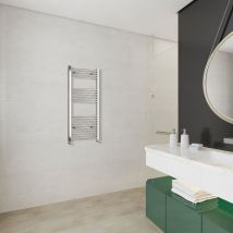 Acezanble - 1200x400mm(HxW)Chrome Straight Central Heating Towel Rail HeatingTowel Radiator