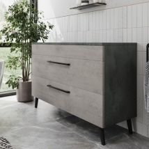 Vitusso - Bathroom Cloakroom Countertop Vanity Unit Cabinet Drawer 1200mm Soft Close Grey