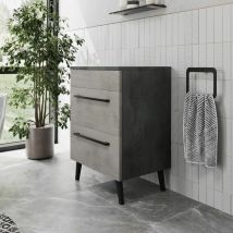 Bathroom Cloakroom Countertop Vanity Unit Cabinet Drawer 500mm Soft Close Grey