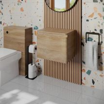 Regis - Bathroom Cloakroom Vanity Unit 500mm Wall Hung Cabinet Storage Drawers Wood