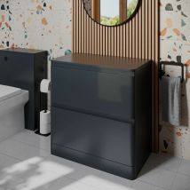 Regis - Bathroom Cloakroom Vanity Unit 800mm Freestanding Cabinet Drawer Anthracite Grey