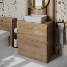 Regis - Bathroom Cloakroom Vanity Unit Countertop Wash Basin Storage Cabinet Wood 800mm