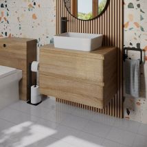 Regis - Bathroom Cloakroom Vanity Unit Countertop Wash Basin Wall Hung Wood 800mm