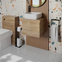 Bathroom Cloakroom Vanity Unit Wall Hung Countertop Wash Basin Wood 500mm